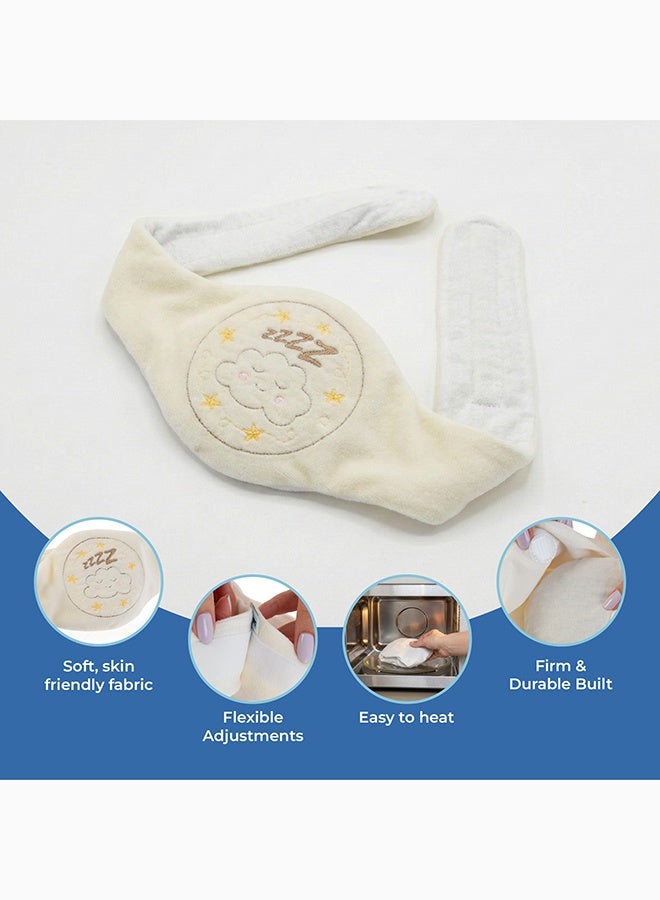 BabyJem حزام الكرز للأطفال 0 شهرًا فما فوق، مادة طبيعية، تخفيف آلام الغازات، غطاء قابل للغسل، معيار OEKO-TEX 100، هدية لمولود جديد، رفاهية النوم، ضغط لطيف باللون الأبيض - Image 2